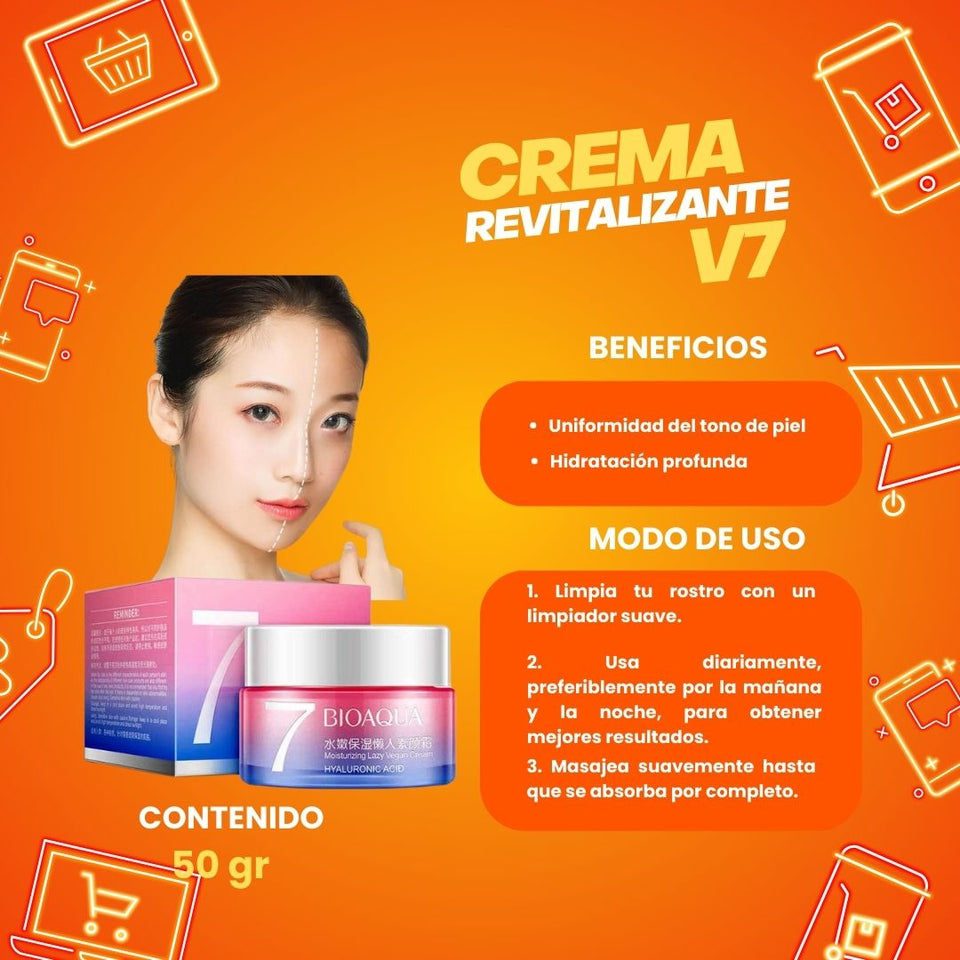 CREMA REVITALIZANTE BIOAQUA V7  | ENVÍO GRATIS